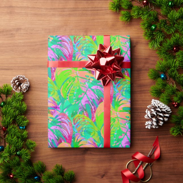Psychotischer psychedelischer Alien-Dschungel Geschenkpapier (Feiertagsgeschenk)