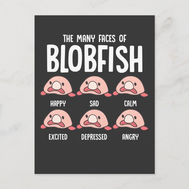 Psychrolutes Fish Face Blobfish Sea Creature Postkarte (Vorderseite)