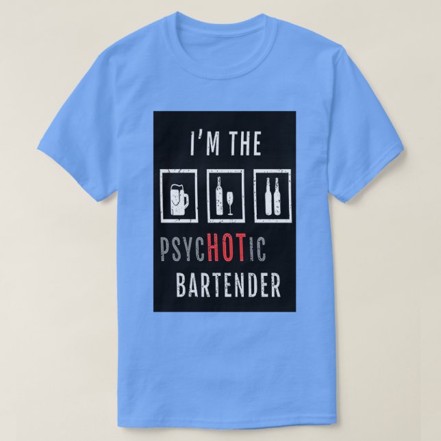 PSYCHTISCHER BARKEEPER T-Shirt (Design vorne)