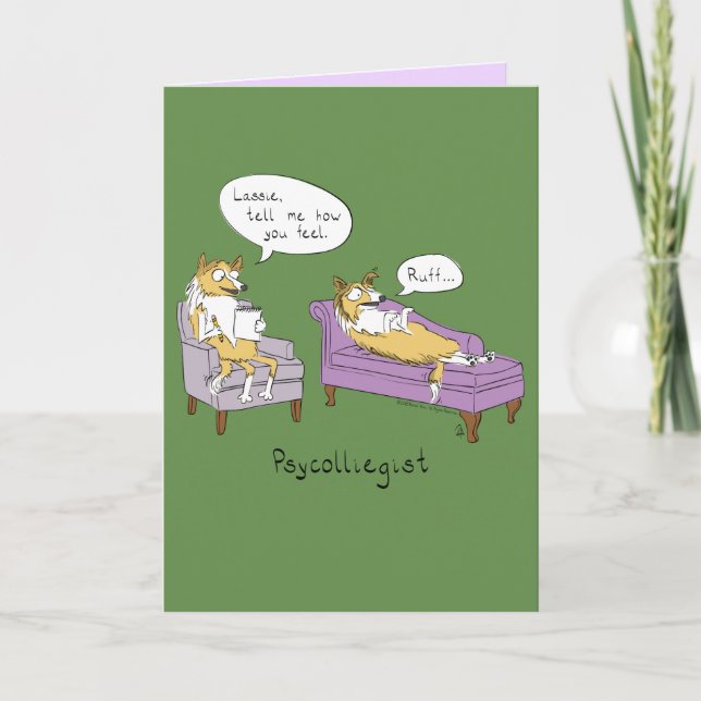 Psycolliegist - Funny Dog Psychologist Card Karte (Vorderseite)