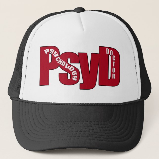 PsyD BIG RED DOCTOR OF PSYCHOLOGY BOLD Truckerkappe (Vorderseite)