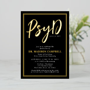 PsyD Doktor der Psychologie-Absolventin Folieneinladung