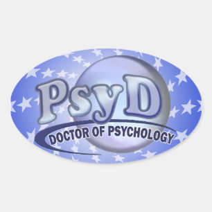 PsyD Doktor der Psychologie LOGO Ovaler Aufkleber