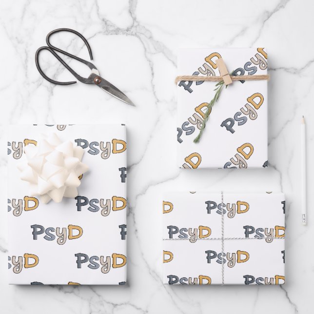PsyD Doktor der Psychologie Psychologin Geschenkpapier Set (Vorderseite)