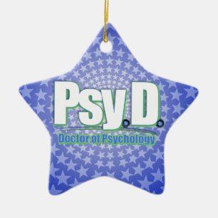 PsyD LOGO2 DOKTOR OF PSYCHOLOGY Keramik Ornament