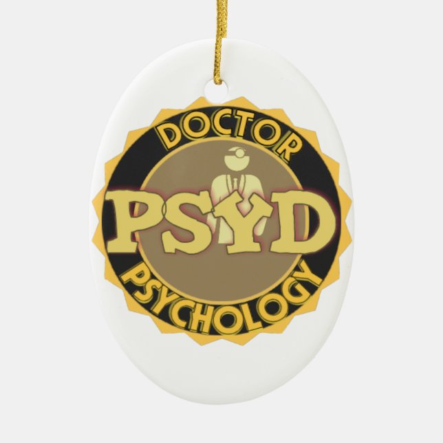 PsyD LOGO-DOKTOR OF PSYCHOLOGY PSYCHOLOGIST Keramik Ornament (Vorne)
