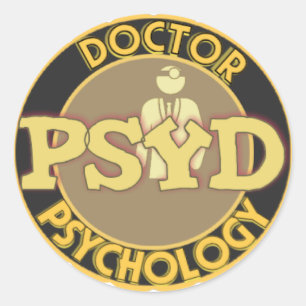 PsyD LOGO - DOKTOR OF PSYCHOLOGY Runder Aufkleber