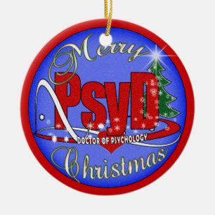 PsyD WEIHNACHTSverzierungs-DOKTOR OF PSYCHOLOGY Keramikornament