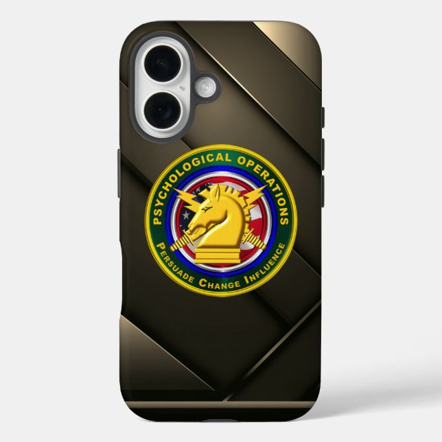 PSYOPS Psychologische Operationen iPhone 16 Hülle (Rückseite)