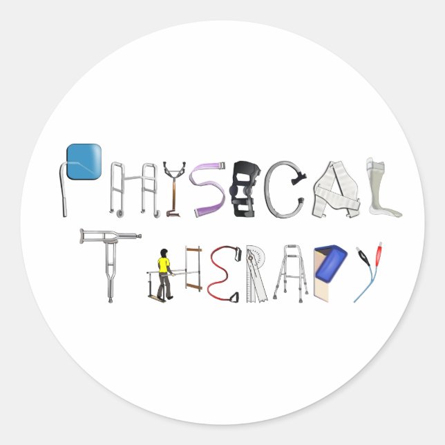 PT am Arbeitsplatz Runder Aufkleber (Vorderseite)