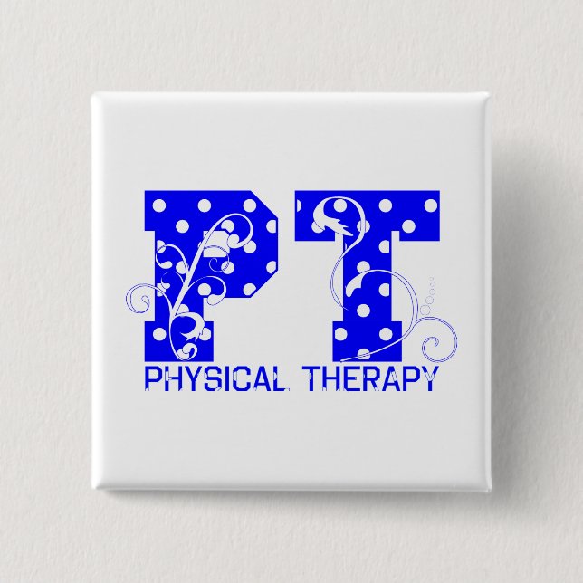 pt blaue Polka-Punkte Button (Vorderseite)