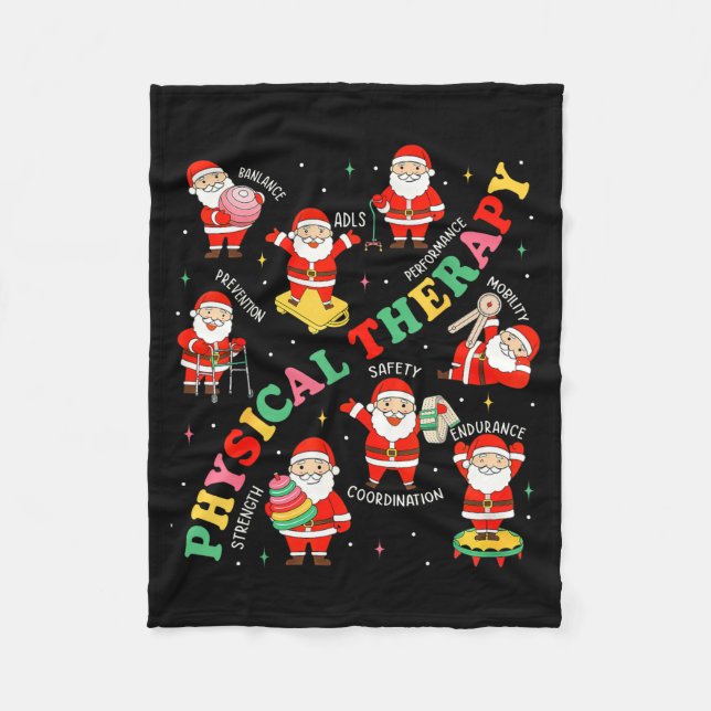 Pt Christmas Physical Therapy Santa Therast Xmas P Fleecedecke (Vorderseite)