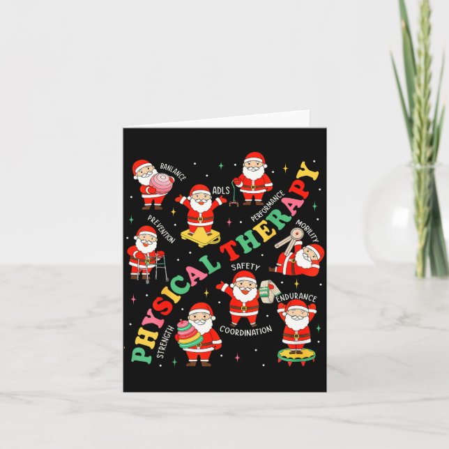 Pt Christmas Physical Therapy Santa Therast Xmas P Karte (Vorderseite)