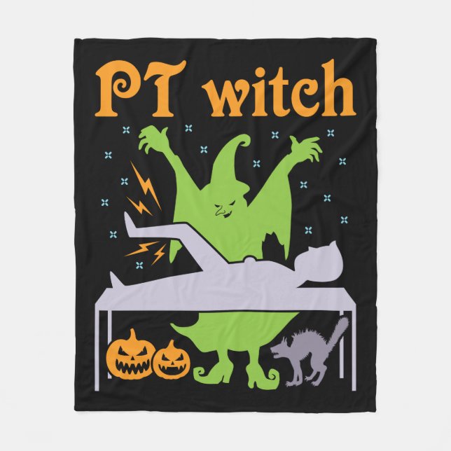 PT Hexenphysiktherapeut Halloween Fleecedecke (Vorderseite)