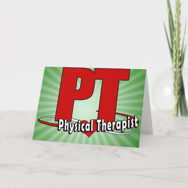 PT LOGO BIG RED Physiotherapeut Feiertagskarte (Vorderseite)
