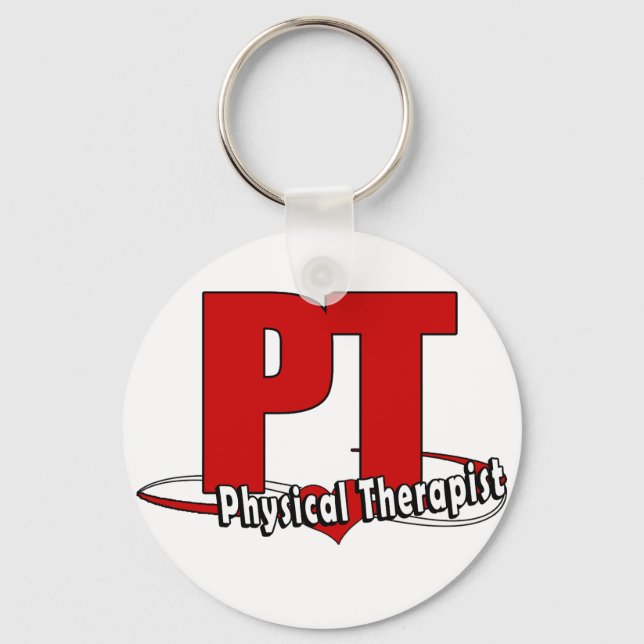 PT LOGO BIG RED Physiotherapeut Schlüsselanhänger (Vorderseite)
