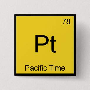 Pt - Pazifische Zeit Chemie-Element-Symbol PST T-S Button