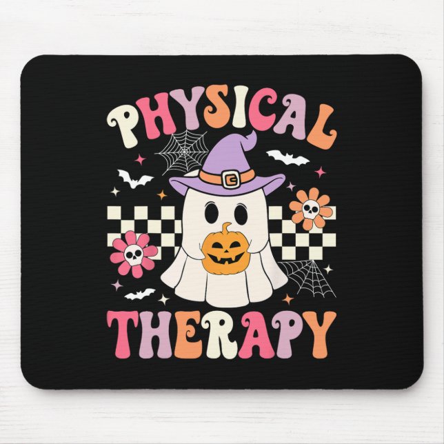 Pt Physical Therapy Halloween Retro Ghost Pt Hallo Mousepad (Vorne)