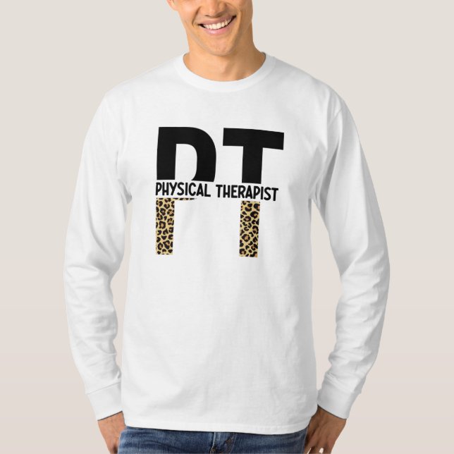PT Physiotherapeut Cheetah Print PT Grad Geschenke T-Shirt (Vorderseite)