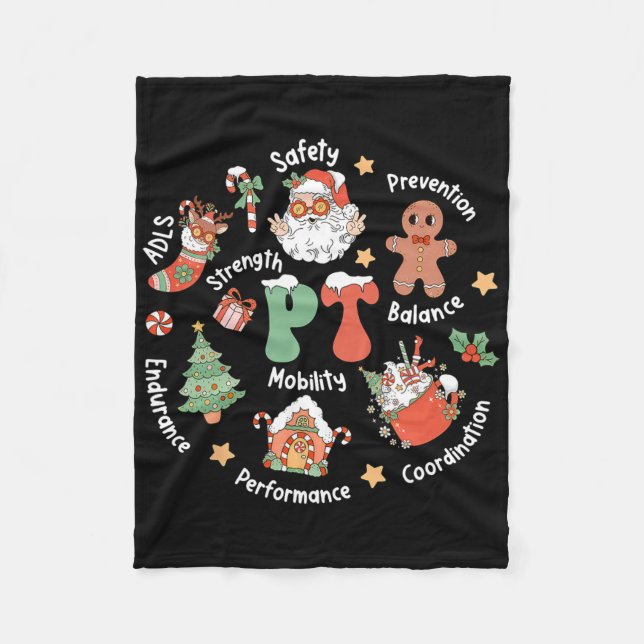 Pt Physiotherapie Santa Squad Weihnachten Physioth Fleecedecke (Vorderseite)