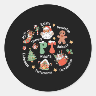 Pt Physiotherapie Santa Squad Weihnachten Physioth Runder Aufkleber