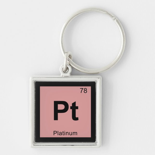 Pt - Platinum Chemistry Periodic Table Symbol Schlüsselanhänger (Vorne)
