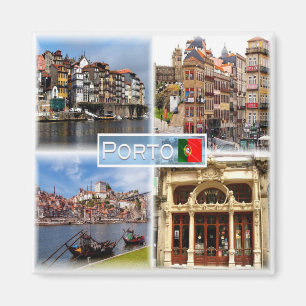 PT Ribeira - A Street in Porto - Fluss Douro - Magnet