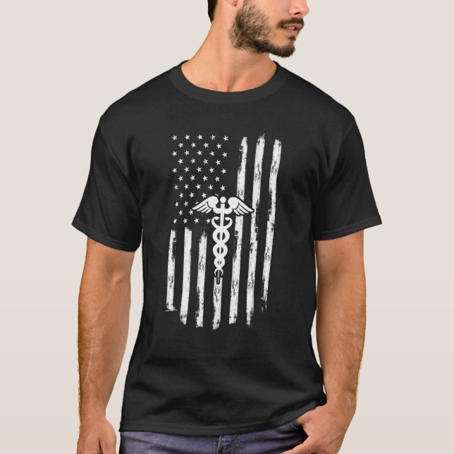 PTA US Flag Physical Therapy Assistant US Flag Ret T-Shirt (Vorderseite)