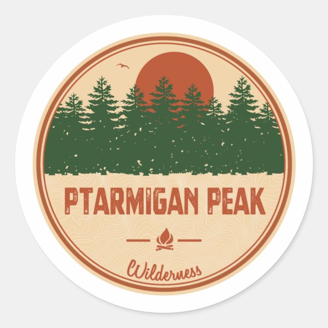 Ptarmigan Peak Wilderness Colorado Runder Aufkleber (Vorderseite)