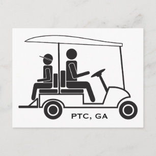 PTC GA Golf Cart Postkarte