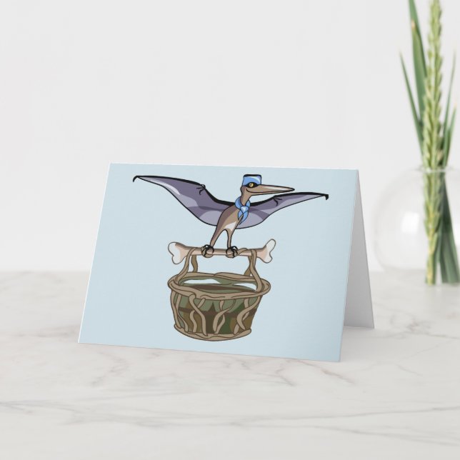 Pteranodon trägt einen Korb Karte (Vorderseite)