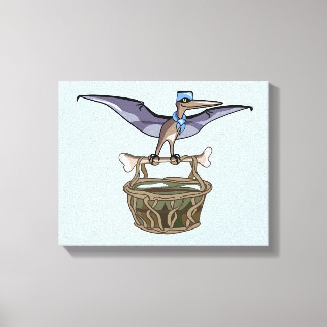 Pteranodon trägt einen Korb Leinwanddruck (Vorderseite)