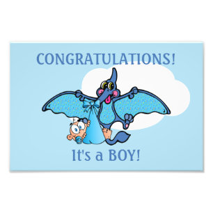 Pterodactyl Dinosaur Es ist eine Baby-Dusche Fotodruck