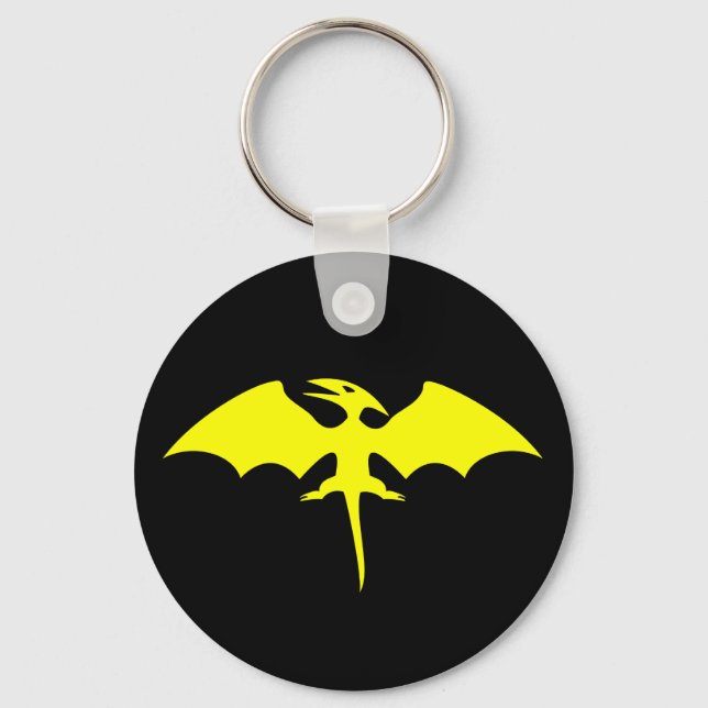 Pterodactyl Dinosaur Superhero Logo Schlüsselanhänger (Vorderseite)