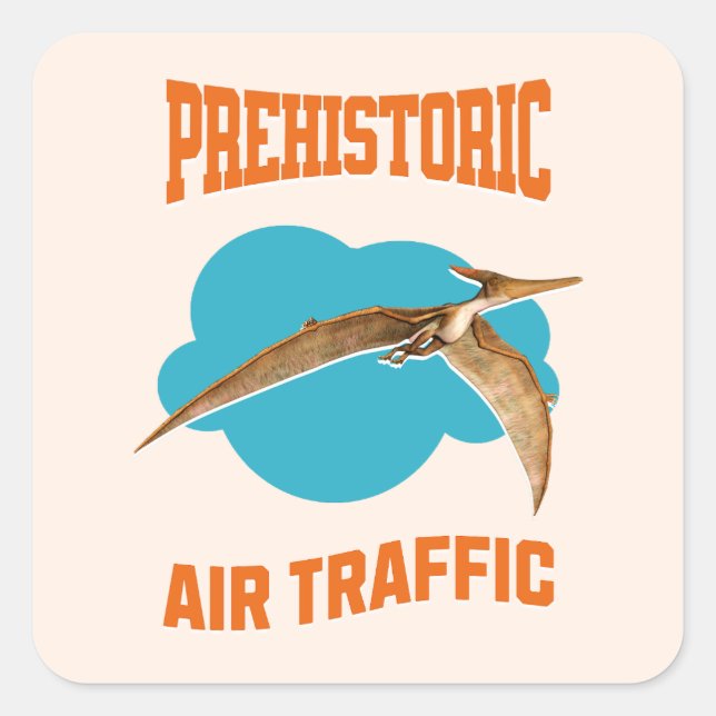 Pterodactyl Dinosaurier Quadratischer Aufkleber (Vorderseite)