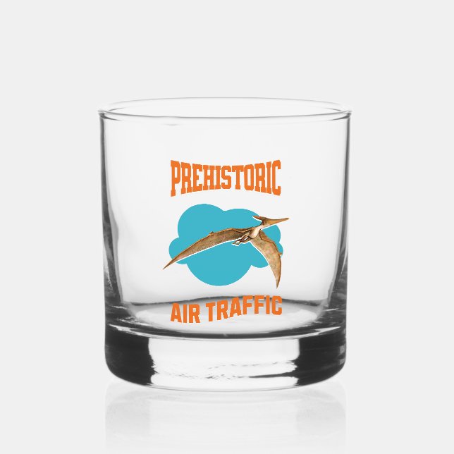 Pterodactyl Dinosaurier Whiskyglas (Vorderseite)