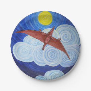 Pterodactyl nimmt Flug PapierTeller