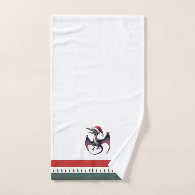 Pterodactyle de Noël (Serviette à main)