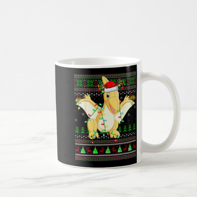 Pterodactyls Dinosaur Bird Ugly Christmas Sweaters Kaffeetasse (Rechts)