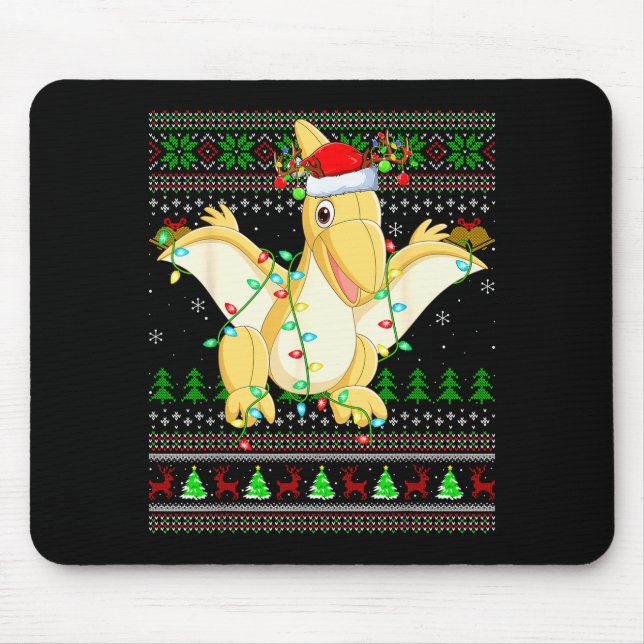 Pterodactyls Dinosaur Bird Ugly Christmas Sweaters Mousepad (Vorne)