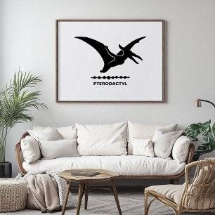 Pterodactylus-Dinosaur-Silhouette Poster
