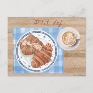 P'tit déj - Carte postale pour le petit-déjeuner f