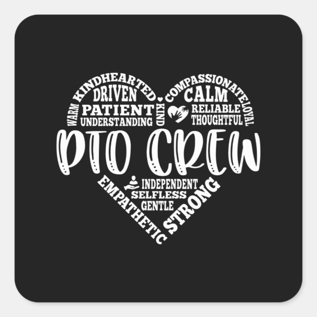 PTO-Crew, Elternlehrerorganisation Quadratischer Aufkleber (Vorderseite)