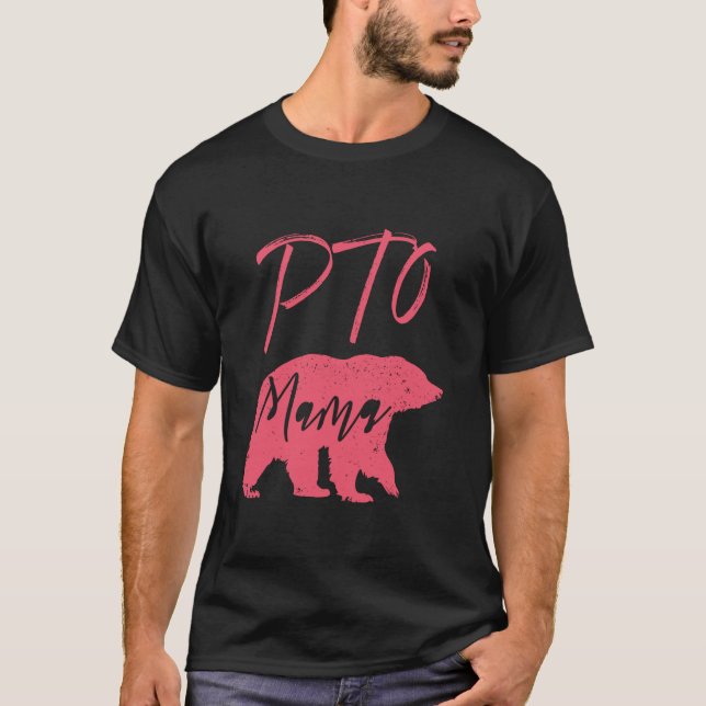 PTO Mama Bear Design for School Parter Mama Volunt T-Shirt (Vorderseite)