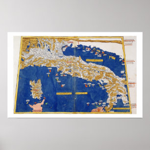 Ptolemaic Karte von Italien, 1482 (farbiges litho) Poster