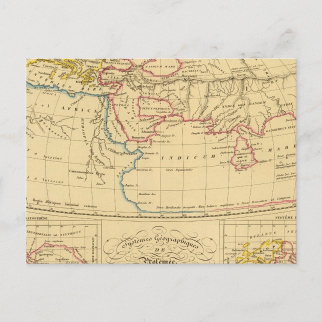 Ptolemäus Geografie Postkarte (Vorderseite)