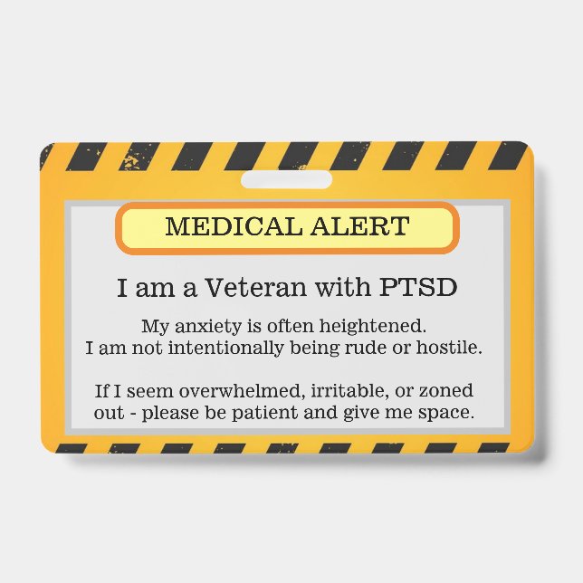 PTSD Alert-Abzeichen Ausweis (Vorderseite)
