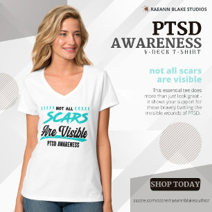 PTSD-Aufklärungs-V-Ausschnitt-T-Shirt T-Shirt