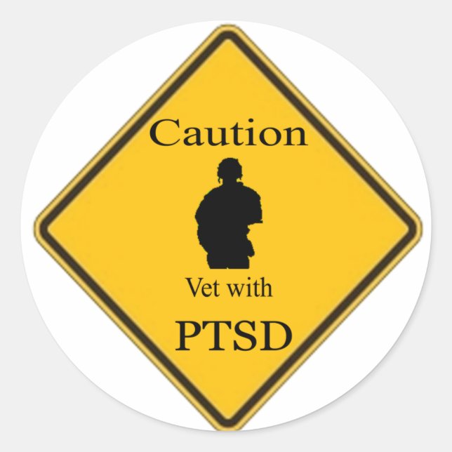 PTSD-Aufkleber Runder Aufkleber (Vorderseite)