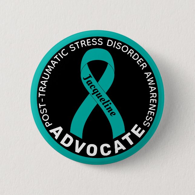 PTSD Awareness Advocatus Black Button (Vorderseite)